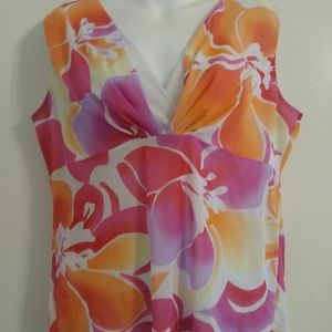 New York and Company XL Colorful Sleeveless Blouse